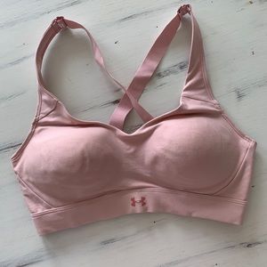 Pink under armour sports bra